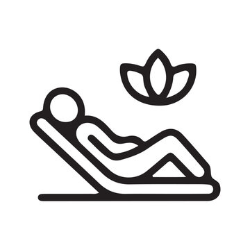 Relaxation and mindfulness flat icon with lotus flower for world mental health awareness