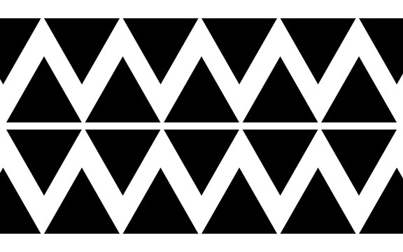 Black Triangle Zigzag Pattern Vector Illustration Isolated on White Background