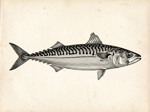 Vintage ichthyology engraving of a deep bodied carp with large overlapping scales