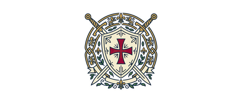 Medieval Knights Templar Symbol Emblem Isolated