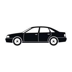 Fototapeta premium Black car side view silhouette graphic