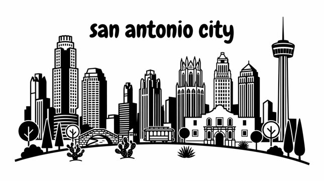 san antonio city skyline urban architecture downtown landmark travel tourism america usa landscape metropolitan business culture modern historic destination famous district with river walk alamo