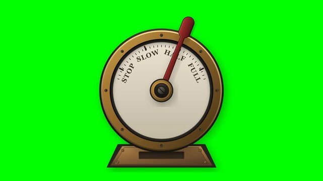 Vintage Nautical Engine Order Telegraph on Green Screen