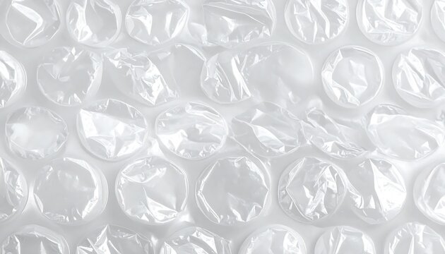 Close-up of white textured bubble wrap surface.