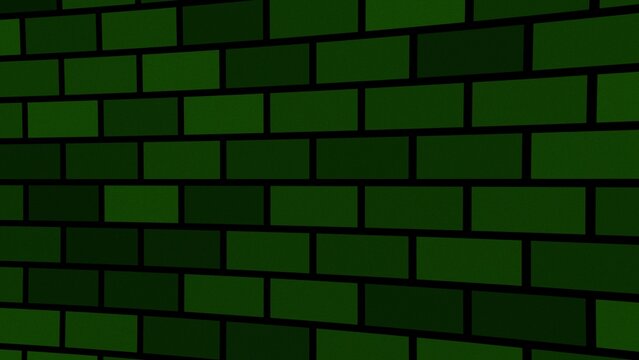 Green brick wall pattern with dark mortar lines