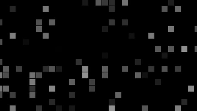 Scattered grayscale pixel squares on black