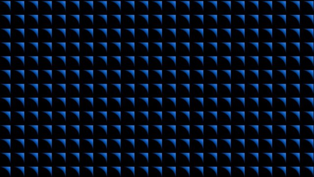 Blue triangular light matrix on black