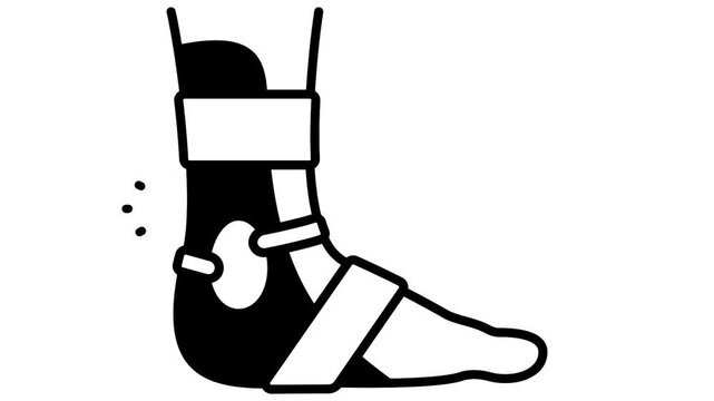 foot drop correction brace animation, adjustable ankle foot orthosis animated video, orthopedic walking support sling motion graphics