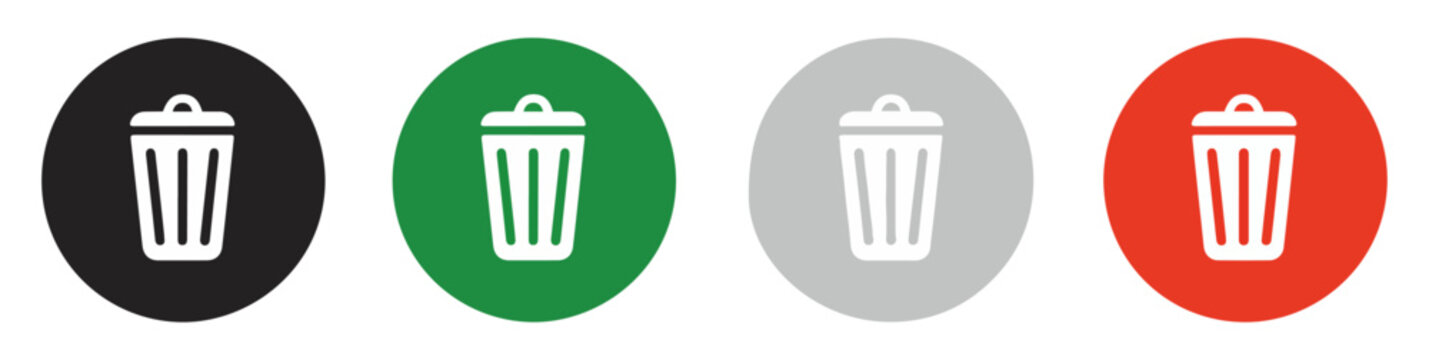delete trash garbage recycle bin icon set