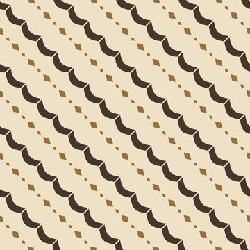 Batik parang seamless pattern Indonesian javanese blade motif brown background