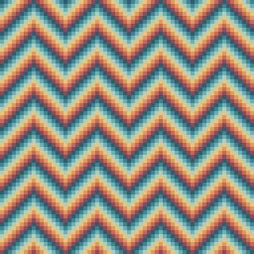 Bargello flame stitch seamless pattern zigzag needlepoint multicolor background