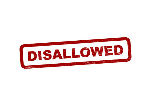 Red disallowed stamp on white background isolated on transparent background