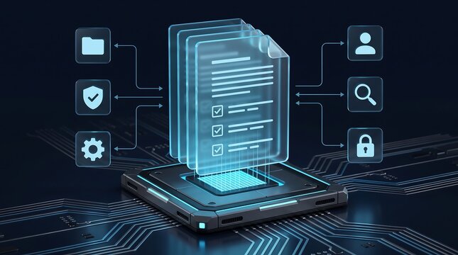 Digital Document Management System With Cyber Security And Data Protection Concept