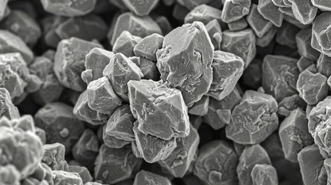 Lithium titanate ceramic particles on an anode interface, demonstrating sharp edged crystalline morphology of lto battery material with minimal solid electrolyte interphase coating.