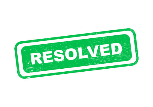 Green resolved stamp or badge with white text isolated on transparent background