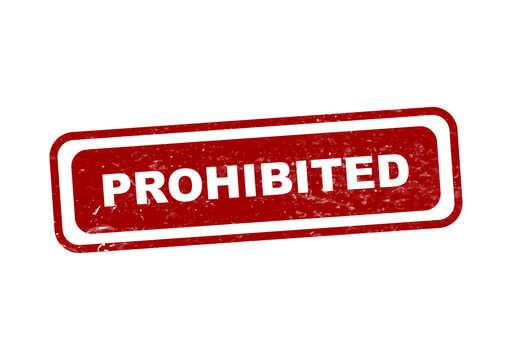 Red prohibited stamp on white background isolated on transparent background