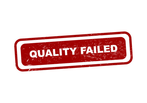 Red quality failed stamp with distressed border isolated on transparent background