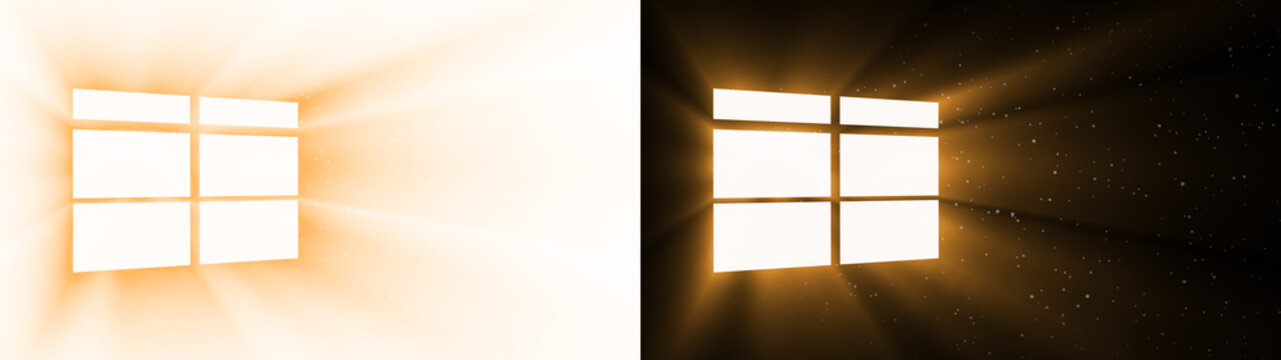 Cinematic Volumetric light rays shining through a square window. Soft warm light god rays with floating dust particles transparent background.