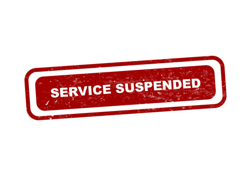 Red service suspended stamp or badge with distressed texture isolated on transparent background