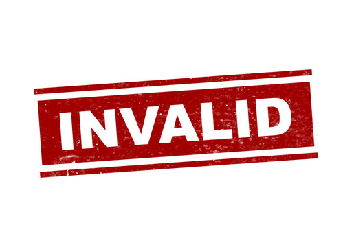 Red invalid stamp on white background isolated on transparent background