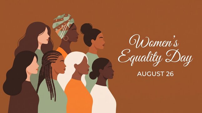 Women celebrating equality day illustration