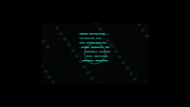 Digital hud interface with scanning text and data elements