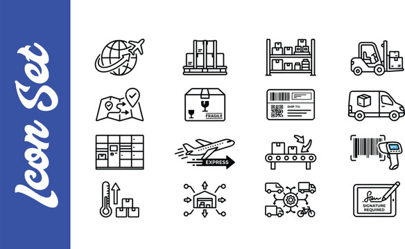 Set of sixteen hand drawn doodle style business and technology icons on a white background