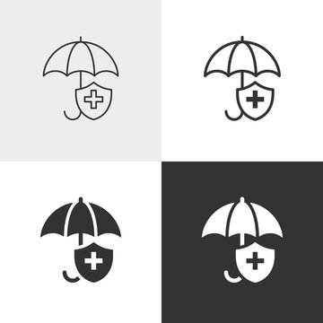Medical insurance vector icon in outline and solid styles, Editable stroke.