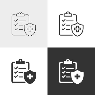 Medical insurance vector icon in outline and solid styles, Editable stroke.