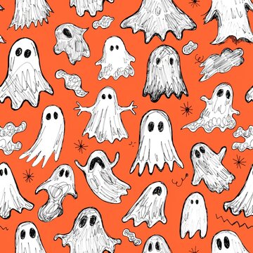 Halloween Ghost Pattern Illustration