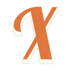 Letter X retro bold font typography and lettering © Rawpixel.com