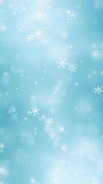 blue christmas background with snowflakes falling animation,christmas and new year holiday cold winter vertical social media motion background