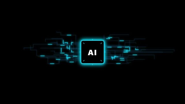 Futuristic AI Logo Animation with Glitch Effect