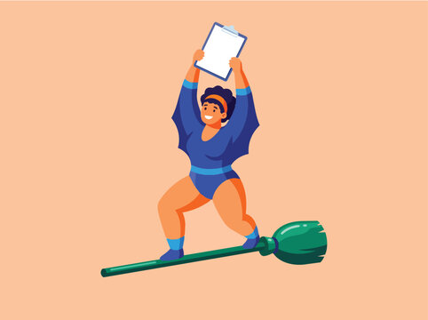 Athlete lifting clipboard with pole vault bar
