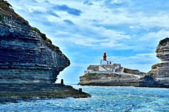 Corsica - view of the lighthouse near town Bonifacio