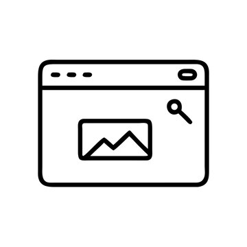 Computer browser window icon with integrated image search tool.