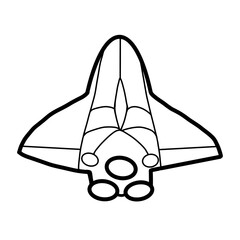 Space Astronomy science Hand drawn Organic line space ship doodle © khulisara