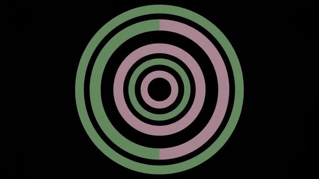 Abstract circular radar graphic spinning on black background