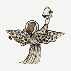 Fototapeta premium Angel vector illustration, remixed from artworks by Sir Edward Coley Burne-Jones