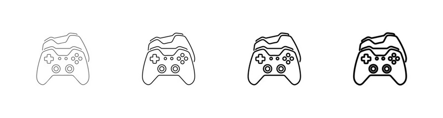 Gamepad and Game Console Controller Vector Icon Line Art Outline Illustration © Nomony_line