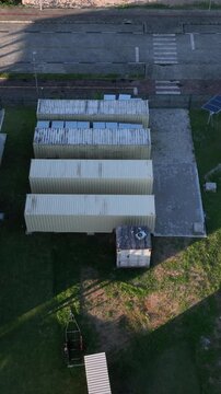 Multiple Solar Panel Technologies at a Renewable Energy Research and Innovation Facility in Florian&oacute;polis, Brazil. Aerial View.