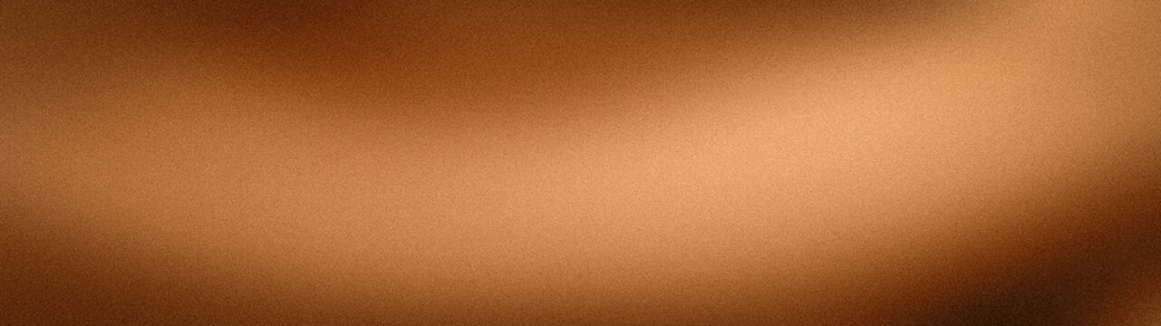 Abstract bronze grainy texture blur gradient grunge background wide wallpaper banner backdrop template design