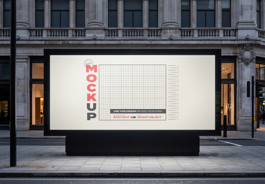 Digital Street Horizontal Billboard Mockup