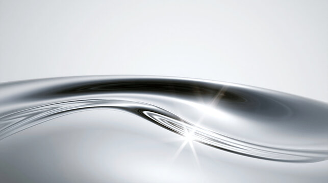 Abstract Flowing Liquid Chrome Wave Background