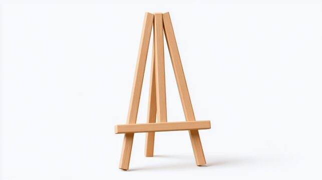 Small Wooden Tripod Easel Isolated on White Background for Art and Photo Display