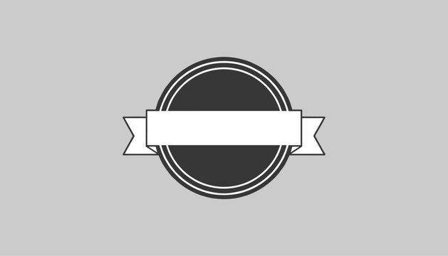 Vintage circular badge icon with a clean horizontal banner stretching across the middle, perfect for retro designs.