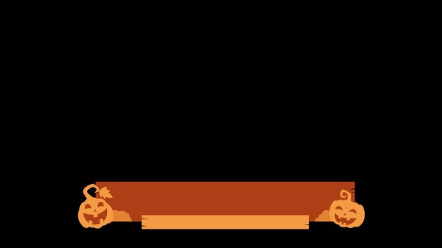 Halloween lower third with pumpkin and text bar for program television and stream channel