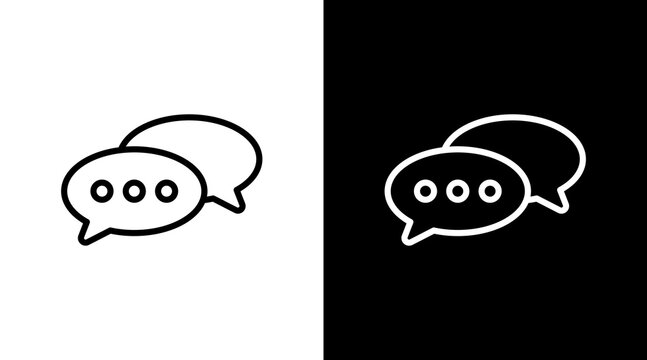 Chat White Icon Set Design