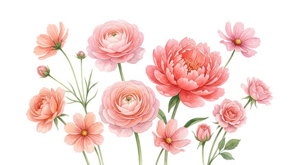 Fototapeta premium Vibrant Pink Peach Flowers Blooming in Vase Garden Style