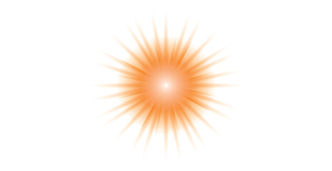 Fototapeta premium Golden Sun Glare Vector with Radiant Sunrays and Bright Light Flare Overlay Isolated on Transparent Background